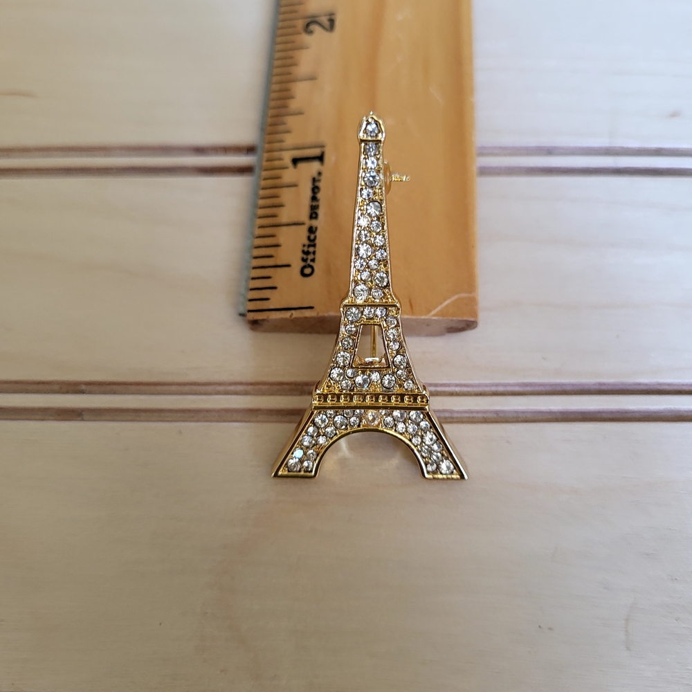 Gold-Tone Eiffel Tower Brooch